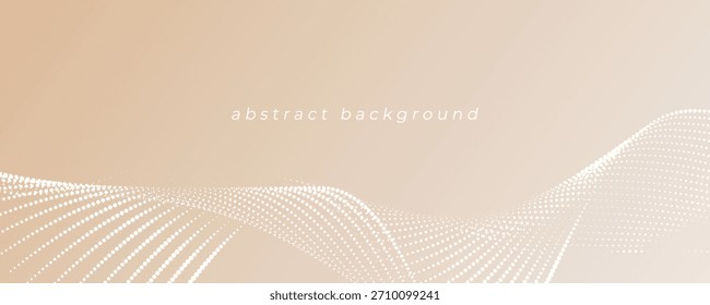 Futuristic abstract background with white dot waves for creative graphic design. Soft gradients. Vector illustration.