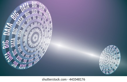 Futuristic abstract background with the words big data and transparent circles