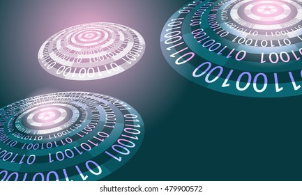 Futuristic abstract background with the words big data and transparent circles