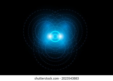 Futuristic abstract banner with abstract water ring effect. ripples on a dark blue background modern design vector illustration