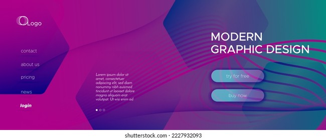 Futuristic Abstract Banner. Wavy Creative Motion. Dynamic Magazine. Vivid