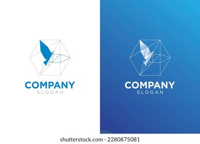 Futuristic Abstract Bird Tech Logo