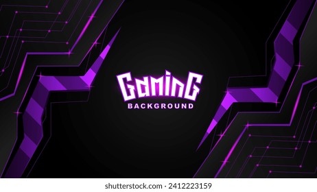 Futuristic Abstract black purple technology background. Background for gaming esports banner. Vector illustration