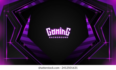 Futuristische abstrakte schwarz-violette Technologie, Hintergrund. Hintergrund für Gaming unterstützt Banner. Vektorgrafik