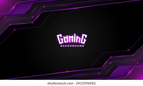 Futuristic Abstract black purple technology background. Background for gaming esports banner. Vector illustration