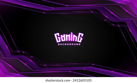 Futuristic Abstract black purple technology background. Background for gaming esports banner. Vector illustration
