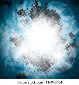 Futuristic and abstract blue background with lights vector eps10