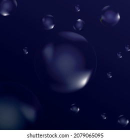 futuristic abstract blue background with metal balls.