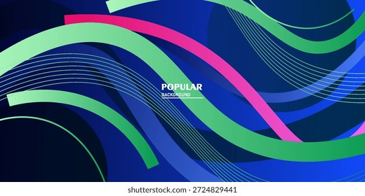 Fondo azul abstracto futurista. Diseño de patrón de elemento de línea de onda superpuesta de color simple. Estilo de Anuncio fresco. Vector eps10