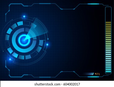 Futuristic and abstract blue background,Head up display concept.Vector EPS10 illustration.