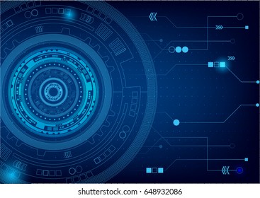 Futuristic and abstract blue background,Head up display concept.Vector EPS10 illustration.