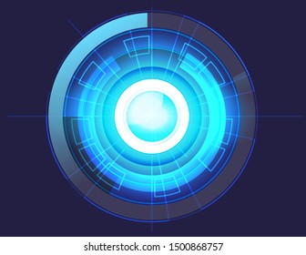 Futuristic abstract blue circle technology background vector