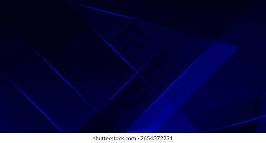 Fondo geométrico azul abstracto futurista con líneas brillantes y Formas transparentes superpuestas. Diseño digital moderno perfecto para la tecnología, los negocios y los conceptos de innovación. eps 10