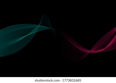 Futuristic abstract blue red gradient wave line vector,technology concept for web, poster