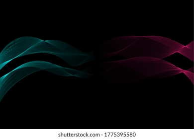 Futuristic abstract blue red gradient wave line vector,technology concept for web, poster, card print design template