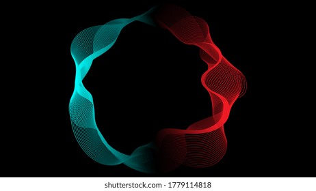 Futuristic abstract blue red gradient wave line vector,technology concept for web