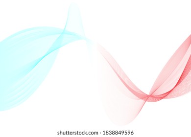 Futuristic abstract blue red gradient wave line vector,technology concept for web