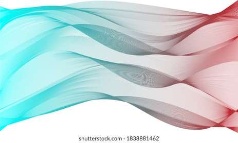Futuristic abstract blue red gradient wave line vector,technology concept for web, poster, card print design template on white
