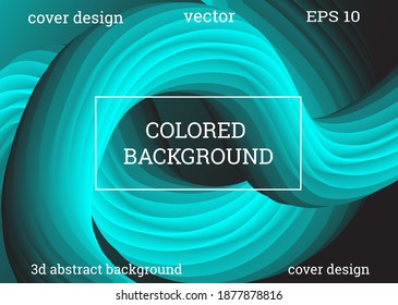 Futuristic abstract bright volumetric background. Body waves, cords. Creative modern background. Cover design, wallpaper, background. VectorEPS.