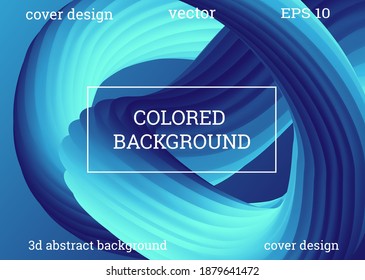 Fondo volumétrico brillante abstracto futurista. Olas corporales, cuerdas. Marco creativo y moderno. Diseño de portada, fondo de pantalla. VectorEPS.