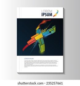 Futuristic abstract brochure template. Vector illustration
