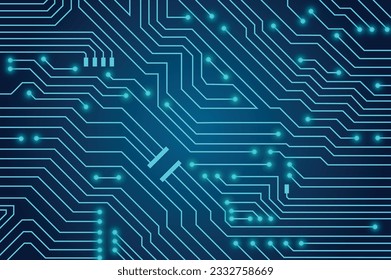 Futuristic abstract circuit board electronics digital lines technology banner, vector illustration