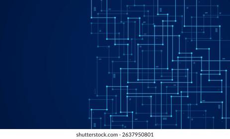 futuristic abstract circuit wire path lines background banner template  