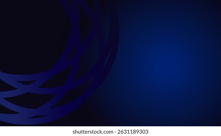 Futuristic abstract circular design with blue gradient on dark background. Great for digital artwork, business themes, and tech interfaces.