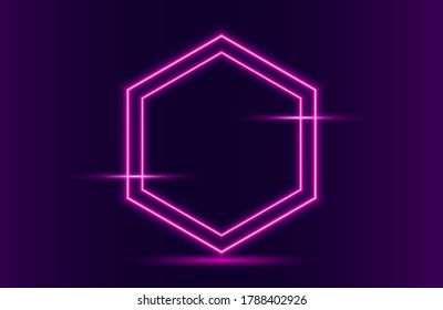 Futuristic abstract colorful geometric shape background with Glowing electric bright neon lines . Abstract Modern Vector Layout