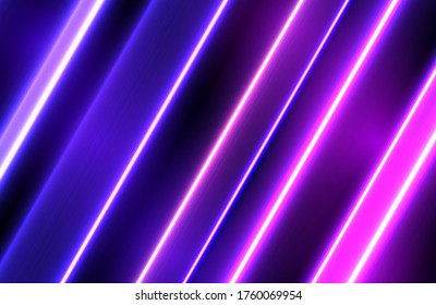 Fondo vectorial colorido abstracto futurista con líneas de neón brillante eléctrico brillante. Líneas brillantes de neón, concepto de luz espacial mágica, diseño de fondo abstracto de fondo de fondo, ilustración vectorial