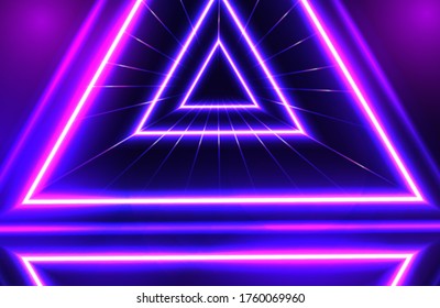 Futuristic abstract colorful vector background with Glowing electric bright neon lines . Neon glowing lines, magic energy space light concept, abstract background wallpaper design, vector illustration