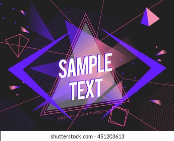 Futuristic abstract colorful vector background with triangle and lines. Geometric shapes, Abstract Modern layout.