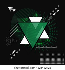 Futuristic abstract colorful vector background with triangle and lines
