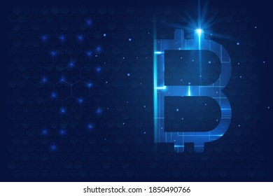 Vector de moneda de criptografía abstracta futurista