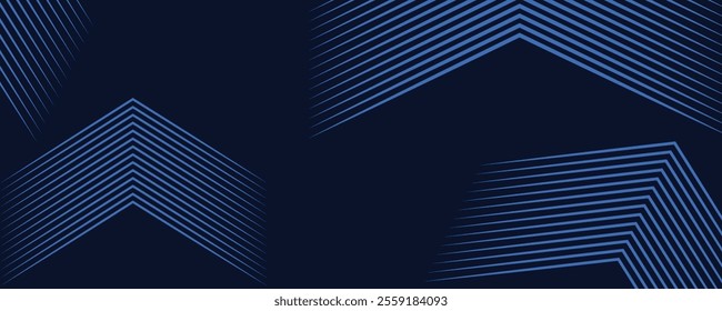 Futuristic abstract dark blue background. Modern stripes curve line design elements