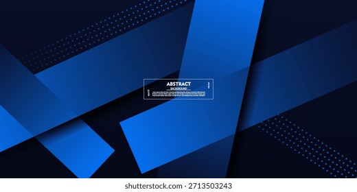 Fundo azul escuro abstrato futurista com formas retangulares modernas. Modelo de design vetorial de conceito de tecnologia com sombras. eps10