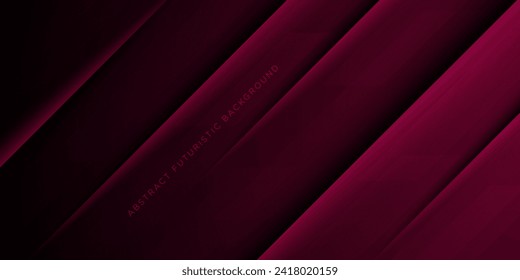 Futuristic abstract dark red gradient illustration background with 3d look and simple lines pattern. Cool design and luxury.Eps10 vector