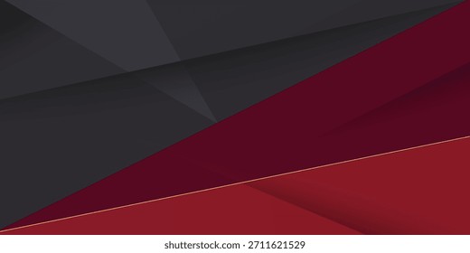 Fundo vermelho-escuro e cinza abstrato futurista. Sobreposição no design de padrão geométrico de cor escura. Ilustração de fundo de papel de sobreposição moderna. Vetor Eps10