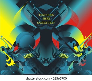 futuristic abstract design with colorful forms
