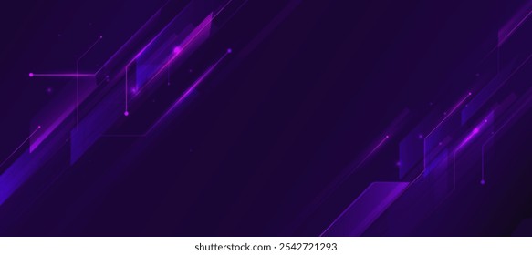 Futuristic abstract digital background with dark purple and neon pink lines