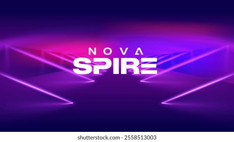 Futuristic Abstract Digital Void – Neon Blue and Purple Background for Tech, Gaming, and Sci-Fi Themes–Perfect for Tech Events, Conferences, and Exhibitions – Vector Design