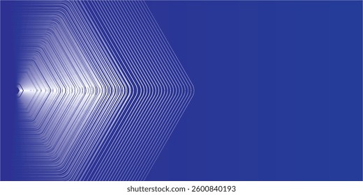 Futuristic abstract drak blue background with overlap layer. Modern geometric hexagon lines design elements. Glowing blue lines. Modern geometric lines