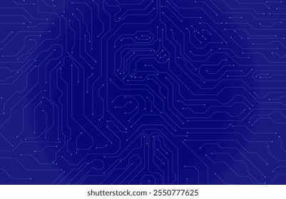 Placa de circuitos electrónicos abstractos futuristas, con alta tecnología de inteligencia artificial. Ilustración vectorial