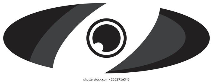 Futuristic abstract eye symbol design.