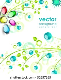 Futuristic abstract floral background
