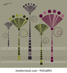 futuristic abstract flowers