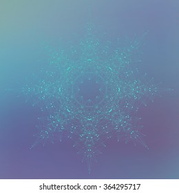 Futuristic  abstract form with connected line and dots. Graphic background for your design. Vector illustration.
