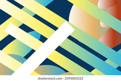 Futuristic abstract with geometric elements. Colorful line composition with dynamic perspective effect for contemporary design.