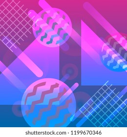 Futuristic abstract geometric gradient colorful background. Neon bright holographic colors vector eps 10.