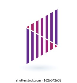 Futuristic abstract geometric logo design made out of stipes. Corporate tech geometric identity concept. Stock Vector illustration isolated on white background.